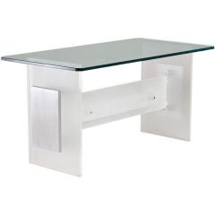 Frosted Lucite Based Console Table, USA, 1970s