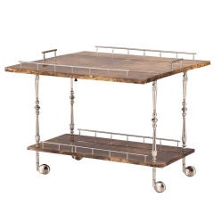 A Small Aldotura designed Lacquered Goatskin Barcart