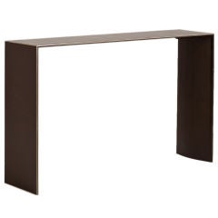 A Brown Skinny Lacquer Console Table by Talisman