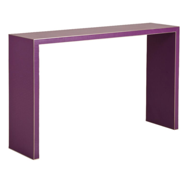 A Small Purple Lacquer Console Table by Talisman