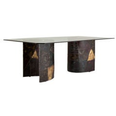 A Paul Evans Attributed Argente Collection Dining Table