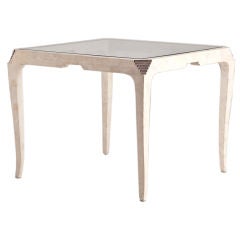 Stone Veneered and Bronzed Metal Detailed Games Table, 1980s 3