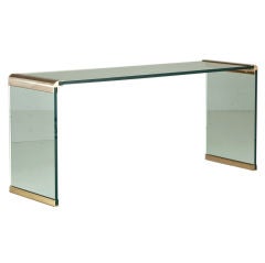 A Pace Glass and Bronzed Console Table 1970s