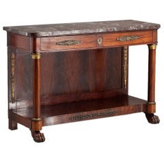 A Late Empire French Console Table with Rouge Royal Marble Top