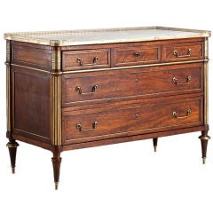 A Louis XVI Walnut Commode with Original Ormolu Mounts