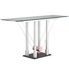 Memphis Style Brushed Steel Console Table 3