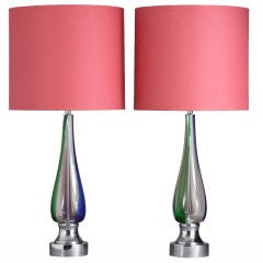 A Pair of Venini Designed Table Lamps