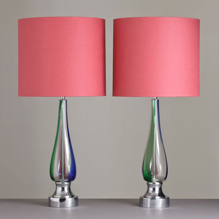 A Pair of Venini Designed Table Lamps