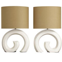 A Pair of 1970s Ceramic Table Lamps designed by Pierre Cardin