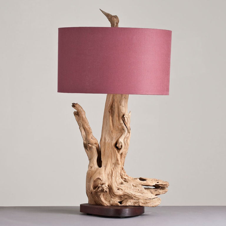 A Large Driftwood Table Lamp