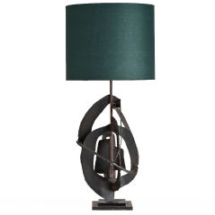A Single 1970s Sculptural Paul Evans Style Brutal Lamp