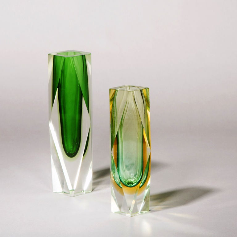 Italian A Collection of Murano Sommerso Glass Vases and Ashtrays