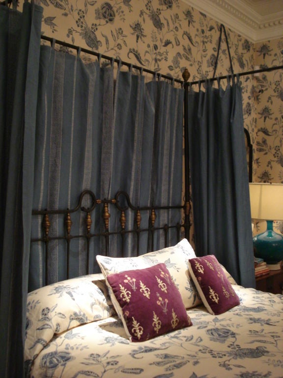 English Edwardian Brass and Iron Bed 1