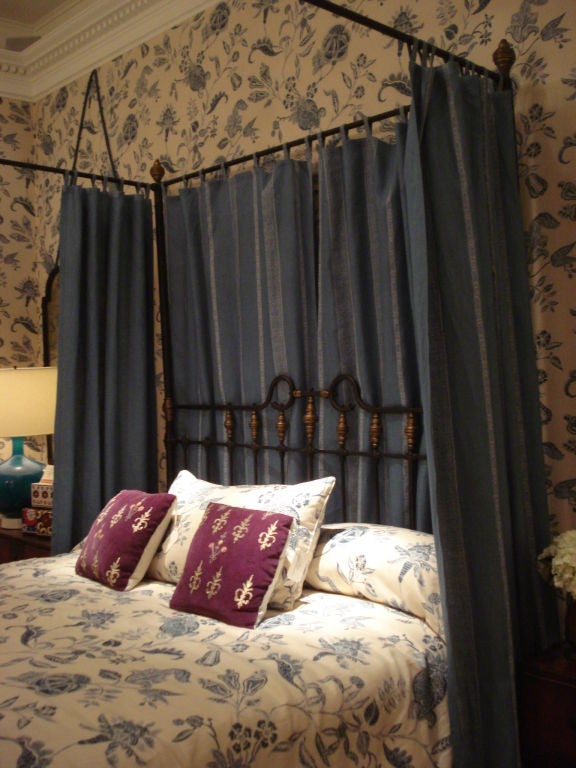 English Edwardian Brass and Iron Bed 2