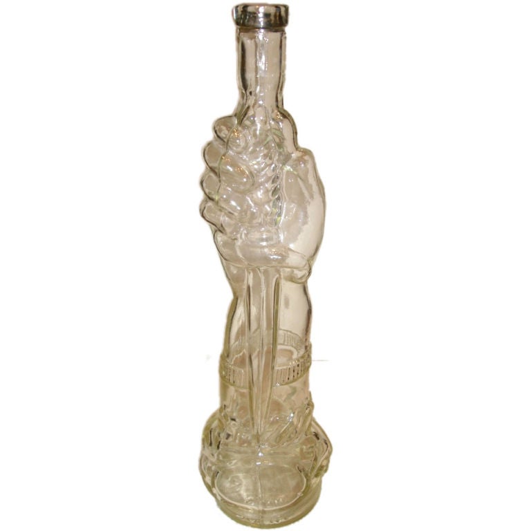 Antique Italian Bottle, "Hand with Dagger"