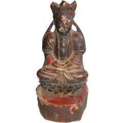 Antique Chinese pear wood prosperity 19sculpture