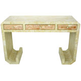 Robert Marcius Tessellated Fossil Stone Writing Table