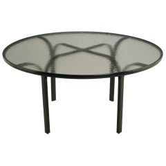 Jay Spectre Dark Blue Laquered Metal Dining Table