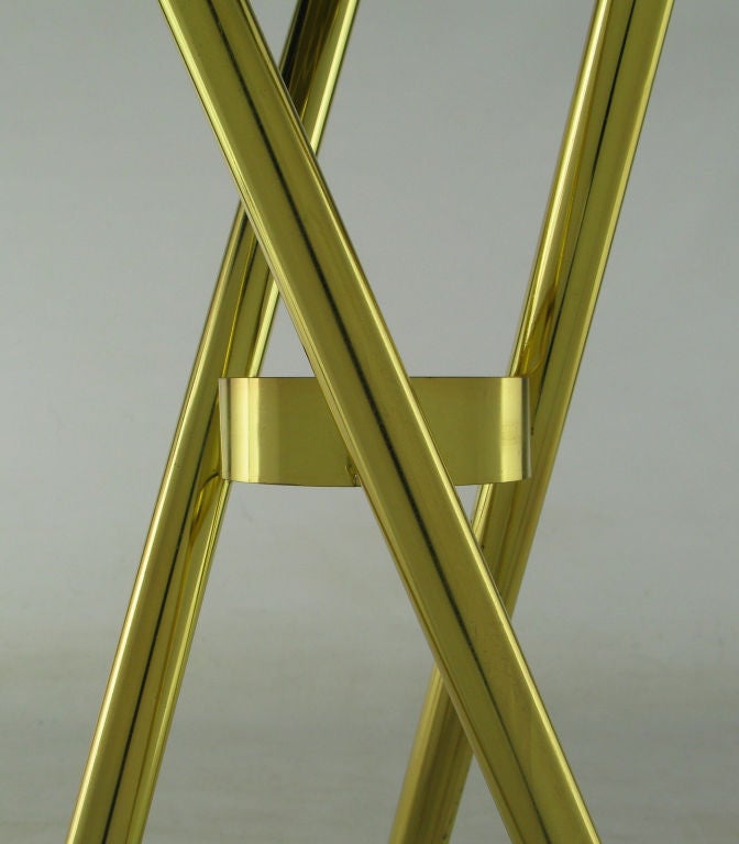 Brass Top Hat Champagne Cooler On Brass Cane Tripod Stand 3