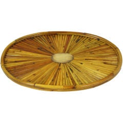 Gabriella Crespi Bamboo And Brass Star Burst Oval Tray