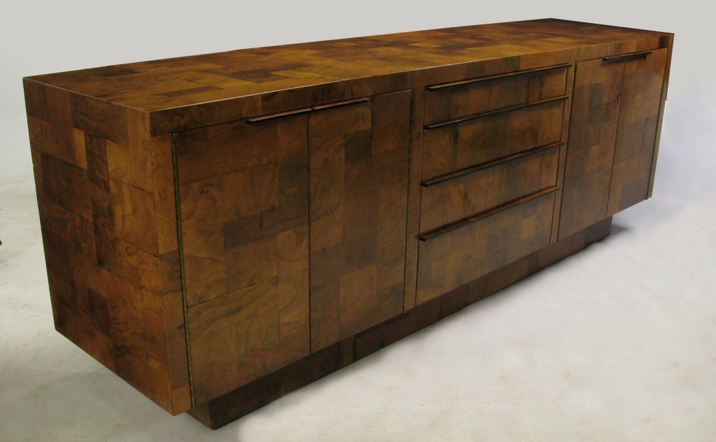 American Paul Evans Patchwork Walnut Burl Cabinet