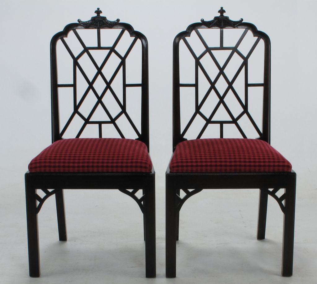 Set Of Eight Chinese Chippendale Mahogany Dining Chairs 2