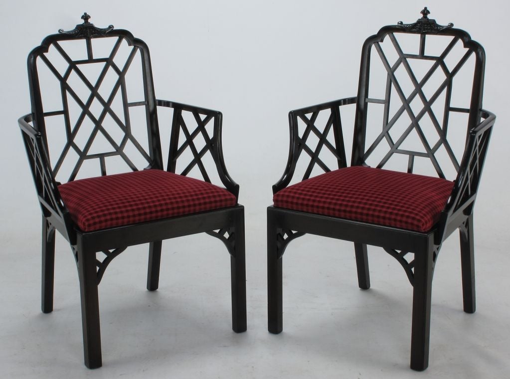 Set Of Eight Chinese Chippendale Mahogany Dining Chairs 1