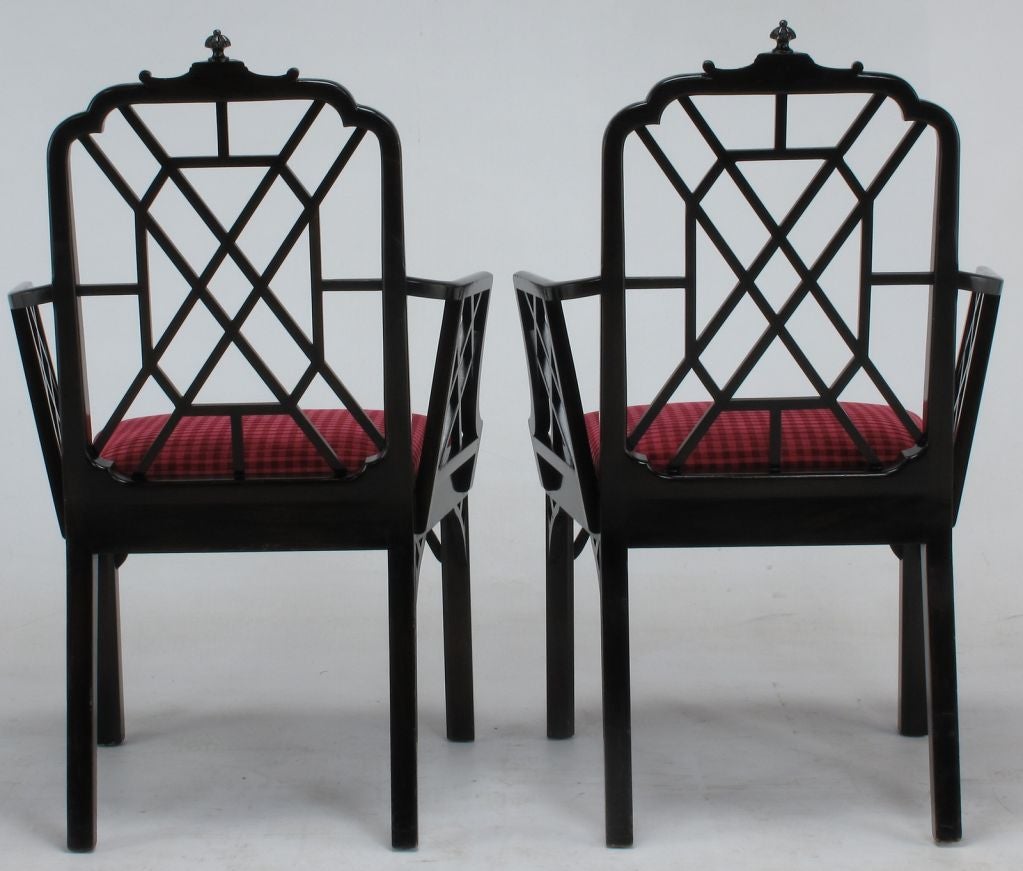 Set Of Eight Chinese Chippendale Mahogany Dining Chairs 3