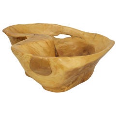 Hand Carved Burled Wood Root Vessel
