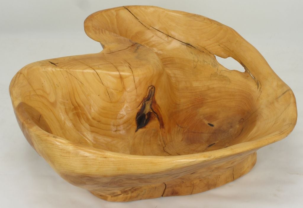 Hand Carved Burled Wood Root Vessel 1