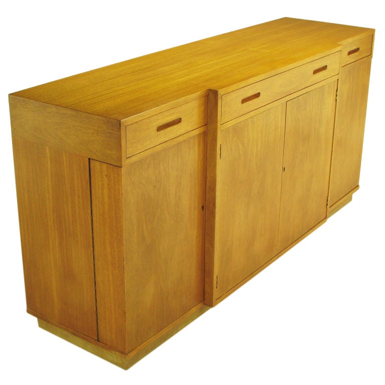 Edward Wormley Bleached Mahogany Breakfront Cabinet