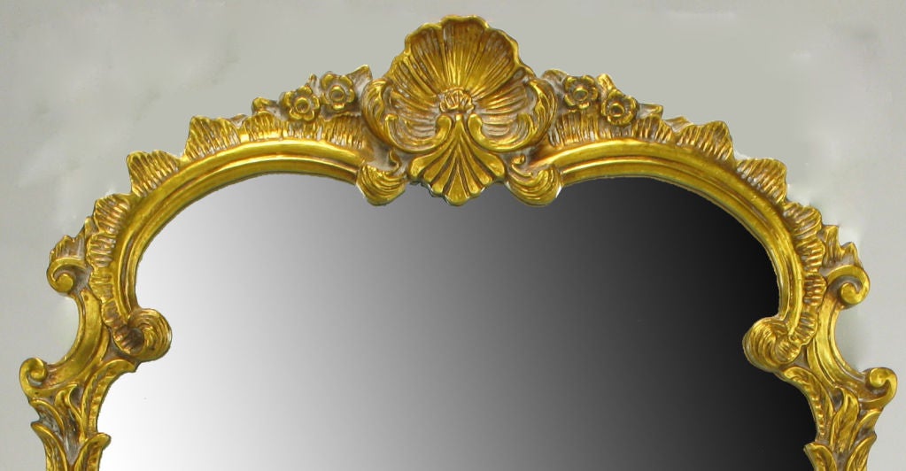 Italian Gilt Shell & Acanthus Leaf Wall Mirror
