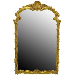 Italian Gilt Shell & Acanthus Leaf Wall Mirror