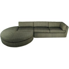 Jay Spectre Three-Piece Sofa & Ottoman In Gray Wool