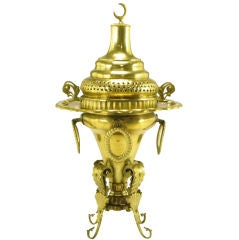 Moroccan Pierced & Ornamented Brass Coal Burning Stove