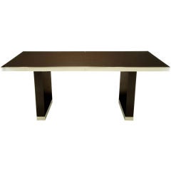 Pierre Cardin Chrome & Dark Chocolate Brown Dining Table