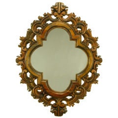 1960s Mexican Hand Carved Spanish Revival Mirror.