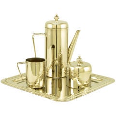 Classic Modern Silver Plate Coffee Service With Tray