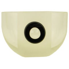 Retro Rosenthal Studio Line Glass Bowl With Fused Black Glass Circle