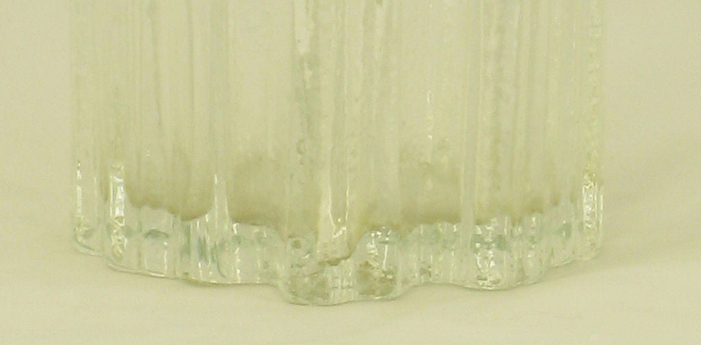 Bark-Textured Scandinavian Glass Vase For Sale 2