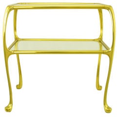 Solid Brass  Art Nouveau Style Double-Tier End Table