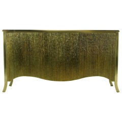Mastercraft Grained & Patinated Brass Paneled Cabinet