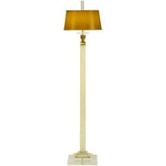 Empire Revival Floor Lamp In Lucite & Brass By Bauer Lamp