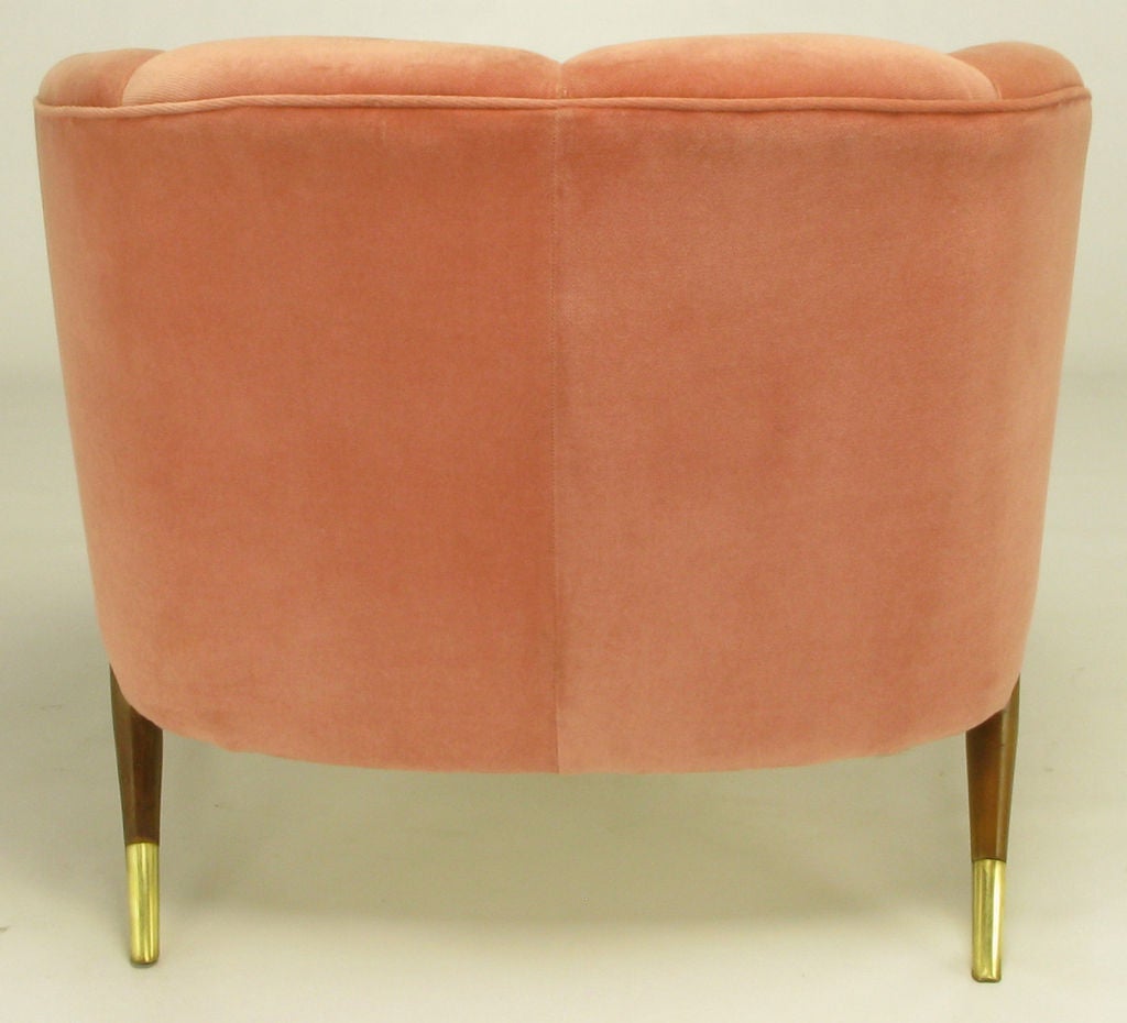 Mid-20th Century Karpen Channel Back Club Chair In Rose Pink Mohair