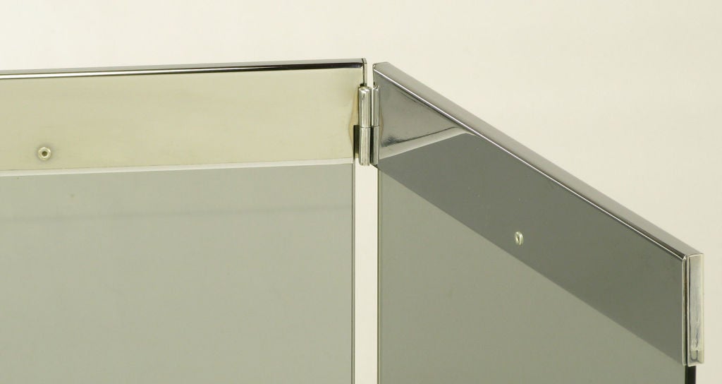 Smoked Glass and Chrome Fireplace Screen at 1stdibs