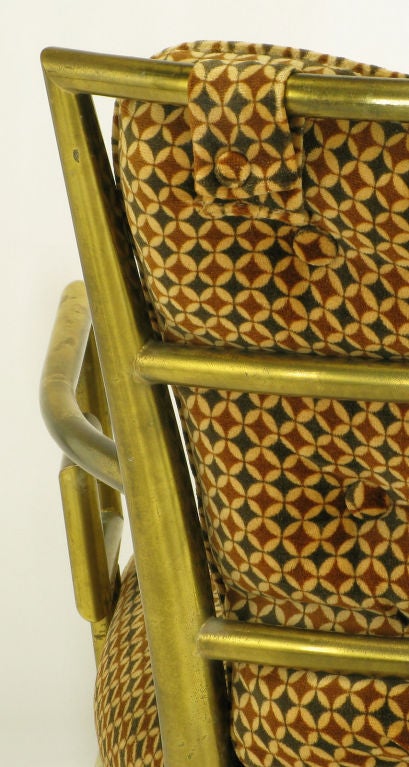 Pair Italian Brass Chairs With Greek Key Arms 2