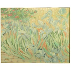 Lee Reynolds 5' by 4' Impressionist Garden Oil On Canvas