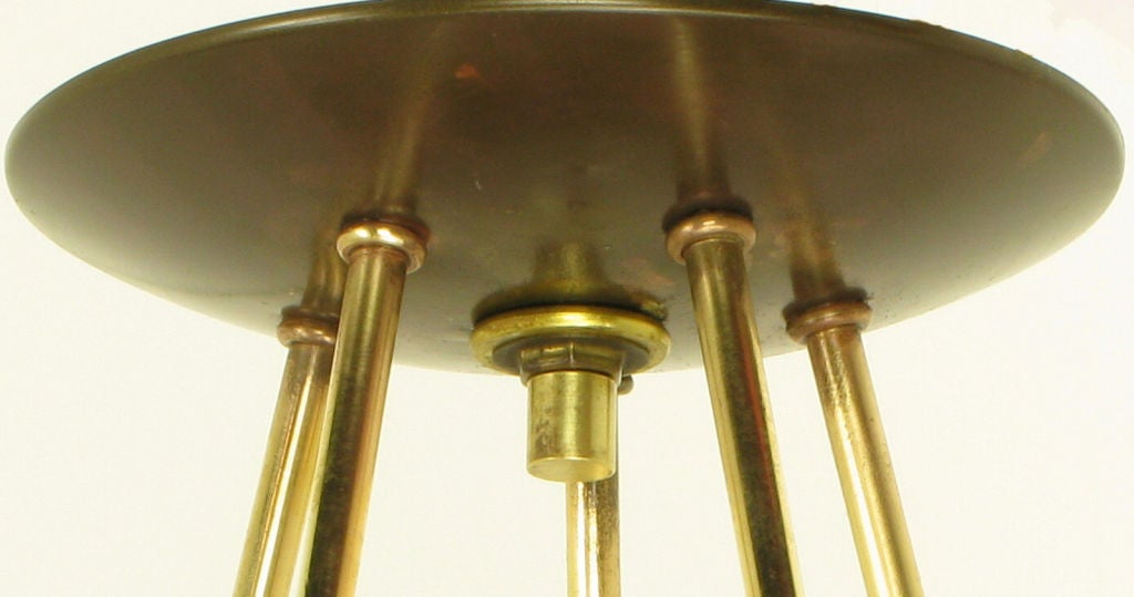 Lightolier 1950s Five-Light Brass Chandelier 3