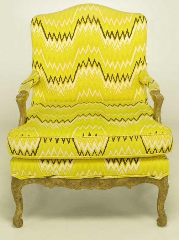 American Pair  Erwin-Lambeth Louis XV Style Arm Chairs & Ottoman