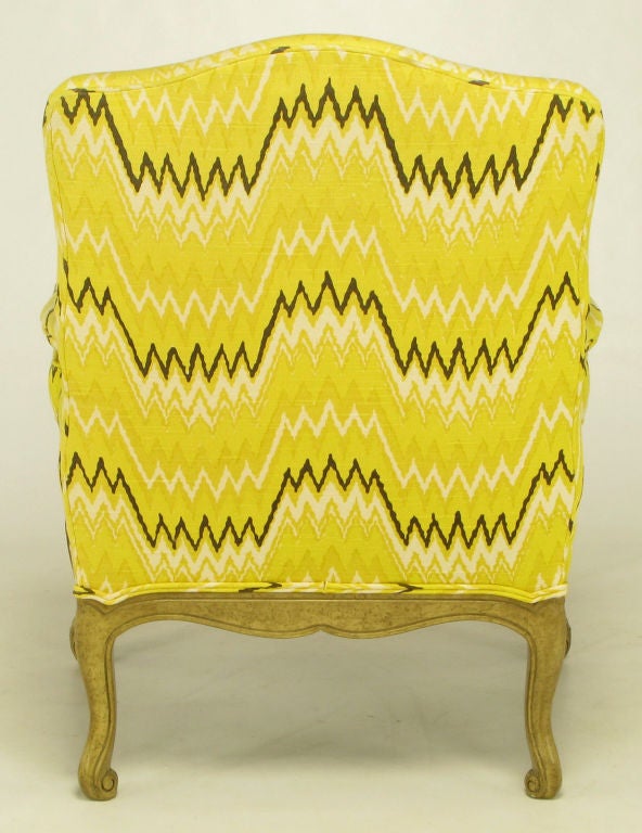 Wood Pair  Erwin-Lambeth Louis XV Style Arm Chairs & Ottoman